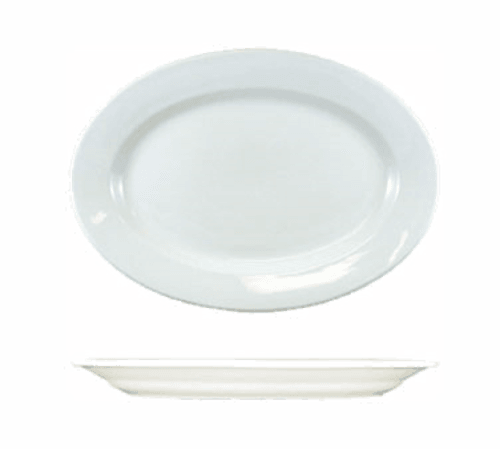 ITI DO-84 Dover™ Oval Wide Rim Platter, 12-1/2"X9", European White