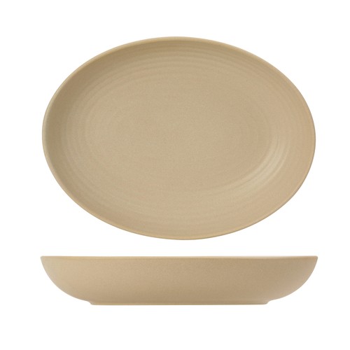 Tuxton VYB-350Y Zion Oval Bowl, 35oz, Matte Beige