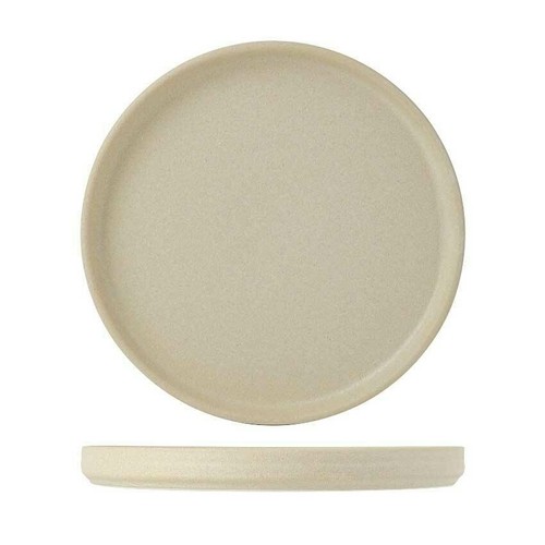 Tuxton VYAS064 Zion Plate Straight Side, 6-1/2"X5/8", Matte Beige