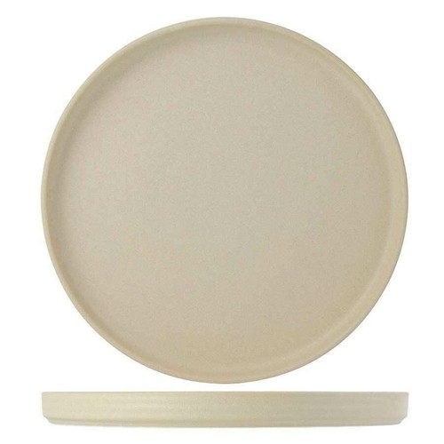 Tuxton VYAS106 Zion Plate Straight Side, 10-3/4"X7/8", Matte Beige
