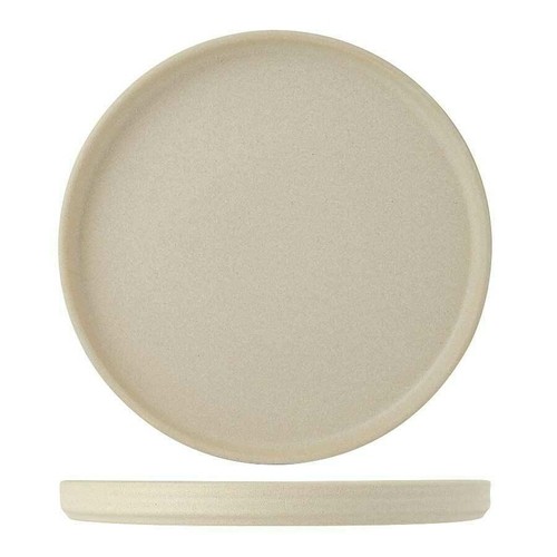 Tuxton VYAS082 Zion Straight Side Plate, 8-1/4"X3/4", Matte Beige (Case of 24)