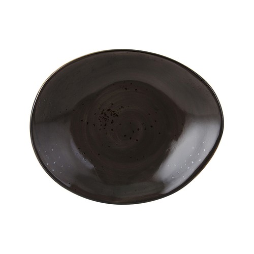 Tuxton GGM-652 Artisan Geode Ellipse Plate, 12"X9-3/4"X2", Geode Mushroom