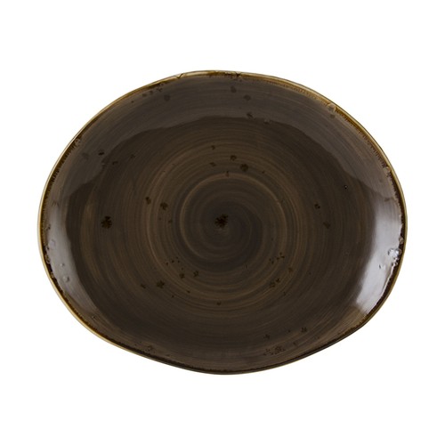 Tuxton GGM-023 Artisan Geode Platter, 13-1/4"X11", Geode Mushroom