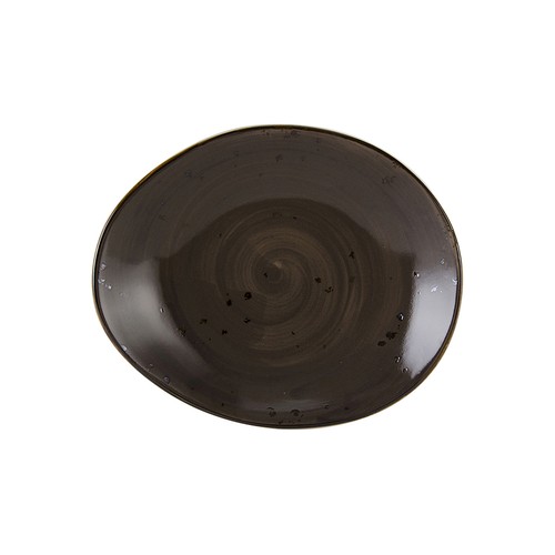 Tuxton GGM-651 Artisan Geode Ellipse Plate, 10"X8-1/4"X1-3/4", Geode Mushroom