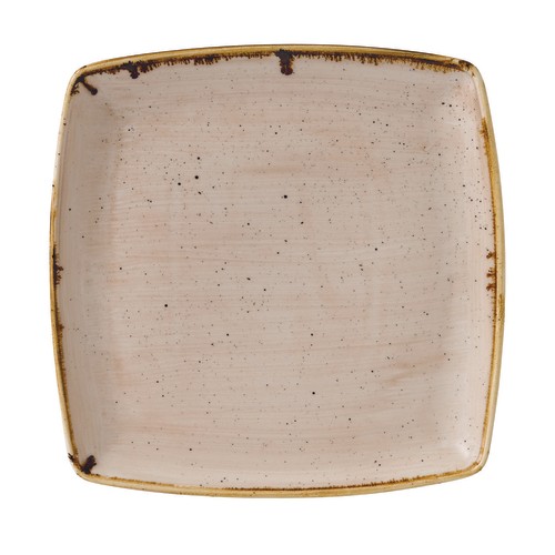 Churchill SNMSDS101 Stonecast Deep Square Plate, 10-1/4", Nutmeg Cream (Case of 6)