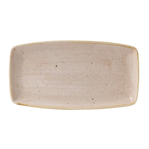 Churchill SNMSOP141 Stonecast Oblong Plate, 14"X7-1/4", Nutmeg Cream (Case of 6)