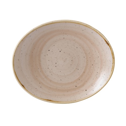 Churchill SNMSOP7 1 Stonecast Oval Coupe Plate, 7-3/4", Nutmeg Cream (Case of 12)