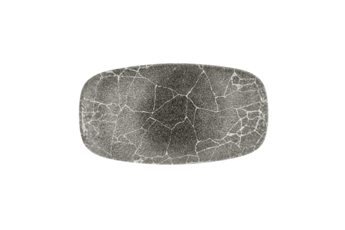 Churchill KRBKXO141 Kintsugi Chefs Oblong Plate, 13-7/8"X7-3/8", Quartz Black (Case of 6)