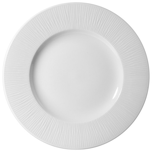 Churchill WHBALW111 Bamboo Wide Rim Plate, 12", White