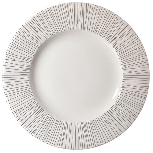 Churchill WHBALW581 Bamboo Wide Rim Plate, 10-5/8", White