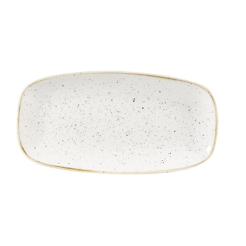 Churchill SWHSXO111, StonecastOblong Chef's Plate, 11-3/4"X6", Barley White