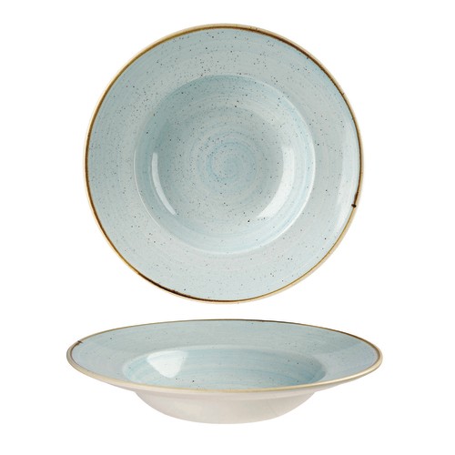 Churchill SDESVWBM1, Stonecast Wide Rim Bowl, 10oz, Duck Egg Blue
