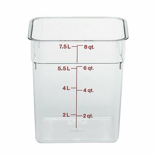 Cambro 8SFSCW135 CamSquare Food Container, Square, 8qt, Clear