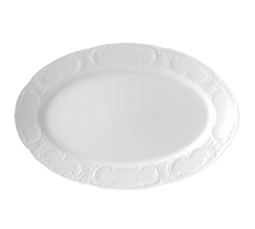 Bauscher 572032 Mozart 12.44"X8.26" Oval Wide Rim Platter, White