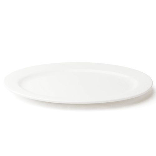 Browne Foodservice 5630118 Foundation Oval Plate, 11.75"X8.5", White