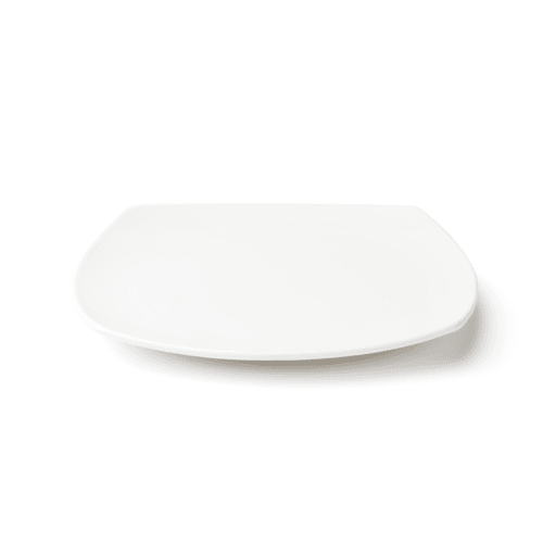 Browne Foodservice 5630196 Foundation Rounded Square Plate, 8.5", White