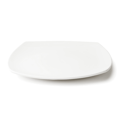 Browne Foodservice 5630197 Foundation Rounded Square Plate, 10", White