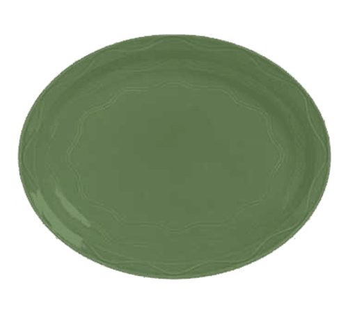 Libbey 903035008 Cantina 11-5/8"X9-1/4" Carved Platter, Sage (Case of 12)