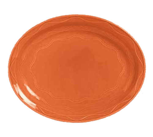 Libbey 903034001 Cantina 13-5/8"X10-1/2" Oval Carved Platter, Cayenne (Case of 6)