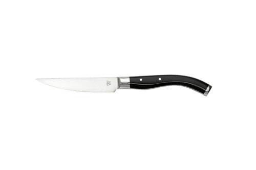 RAK CHSTKPOMH 9.75" Steak Knife w/ Pom Handle - Black, Steel Blades (Case of 12)