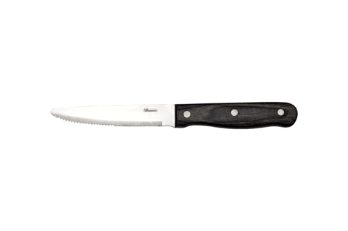 RAK CHSTKWSGY 9.5"Steak Knife w/ Grey Wood Handle - Satin, Steel Blades (Case of 12)
