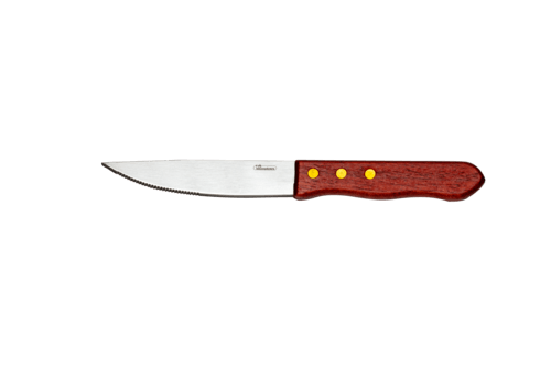 RAK CHSTKWSRD 10"Steak Knife w/ Red Wood Handle - Satin, Steel Blades (Case of 12)