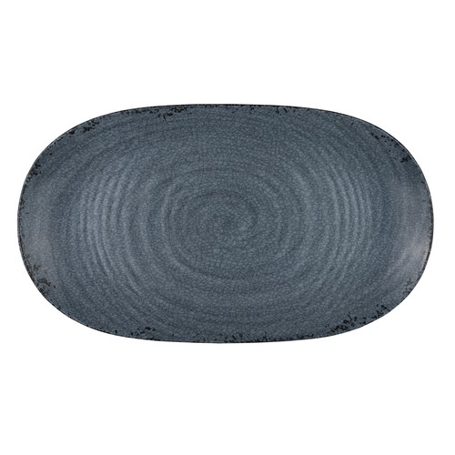 Steelite 7184TM076 Creations Oval Melamine Platter, 14"X8", Slate