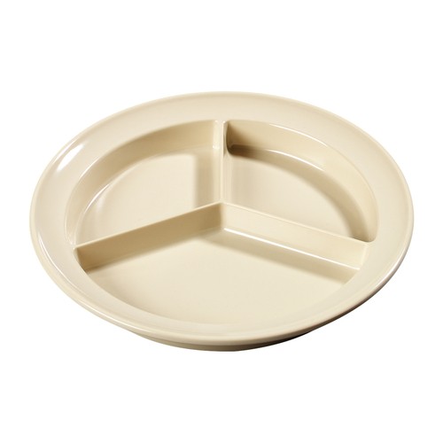 Carlisle KL20325 Kingline™ Melamine 3-Compartment Plate, 8-3/4", Tan