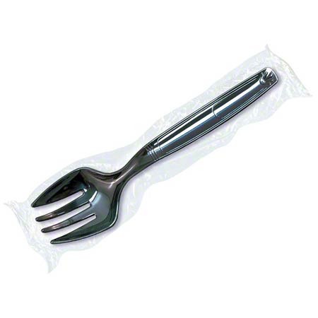 Max Packaging SF9B Wrapped Serving Fork, Extra Heavyweight Plastic, 9", Black (Case of 144)