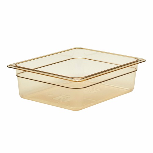 Cambro 24HP150 High Heat Food Pan, 1/2 Size, 4" Deep, Amber