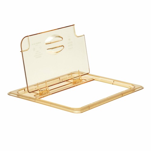 Cambro 20HPLN150 High Heat Food Pan Flip Lid, 1/2 Size, Amber