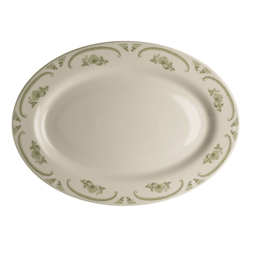 Steelite HL1579885 American Rose Oval Platter, 13-3/8"X9-1/4", Moss