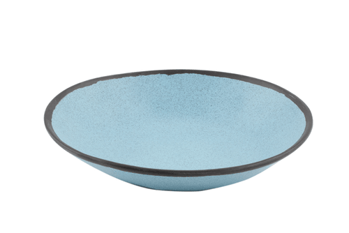 G.E.T. B-420-GBL Pottery Market Melamine Salad/Soup/Pasta Bowl, 1.3qt, Speckled Grey/Blue
