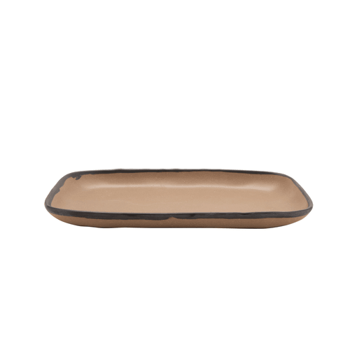 G.E.T. CS-1170-TP Pottery Market Melamine Plate, 12X7-1/2", Speckled Taupe