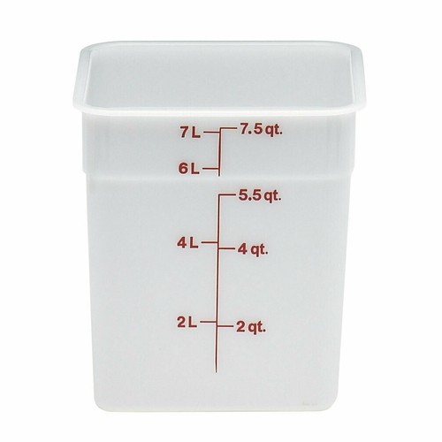 Cambro 8SFSP148 Square Storage Container, 8qt, w/ Gradation, Red/White