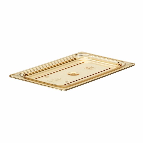 Cambro 40HPC150 H-Pan High Heat Food Pan Lid, 1/4 Size, Amber