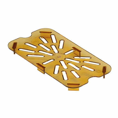 Cambro 40HPD150 H-Pan Food Pan Drain Shelf, 1/4 Size, Amber