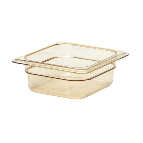Cambro 62HP150 H-Pan High Heat Food Pan, 1/6 Size, 2-1/2" Deep, Amber