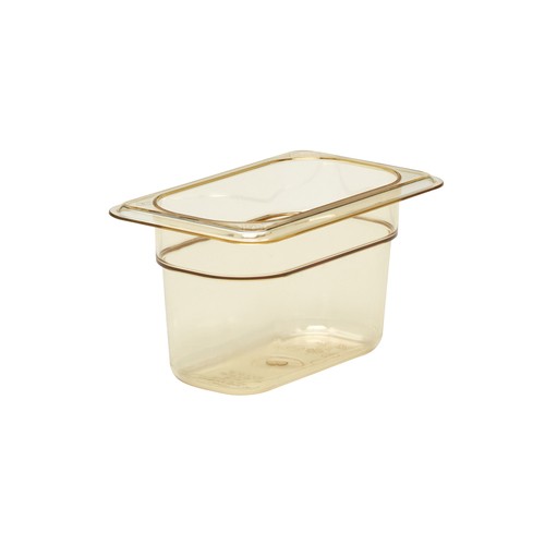 Cambro 94HP150 H-Pan High Heat Food Pan, 1/9 Size, 4" Deep, Amber