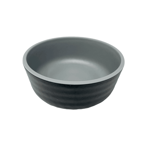 G.E.T. RB-15-GRM/BKM Roca Melamine Soup/Salad Bowl, 15oz, Gray/Black