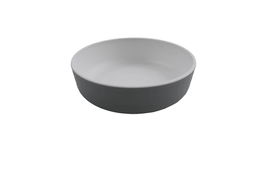 G.E.T. RB-7-WM/GRM Roca Melamine Bowl, 24oz, White/Gray