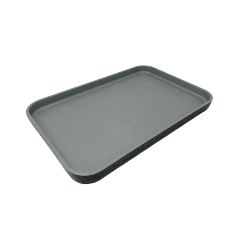 G.E.T. RS-128-GRM/BKM Roca Melamine Rectangular Plate, 12"X8", Gray/Black