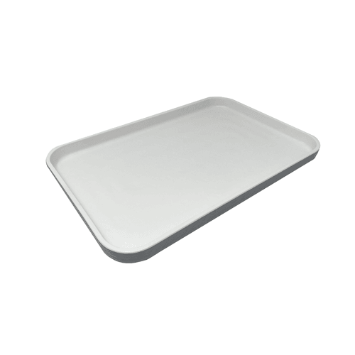 G.E.T. RS-128-WM/GRM Roca Melamine Rectangular Plate, 12"X8", White/Gray