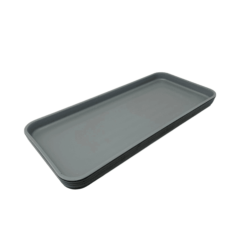 G.E.T. RS-136-GRM/BKM Roca Melamine Rectangular Platter, 13"X6", Gray/Black