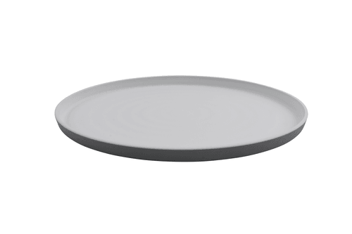 G.E.T. RO-1410-WM/GRM Roca Melamine Oval Platter, 14"X10", White/Gray