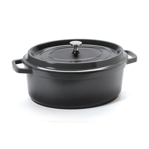 G.E.T. CA-007-GR/BK/CC Heiss Induction Dutch Oven, 6-1/2qt, Gray