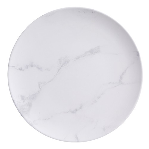 American Metalcraft MCP11MA Mix & Matte Melamine Plate, 11-1/2", Marble White