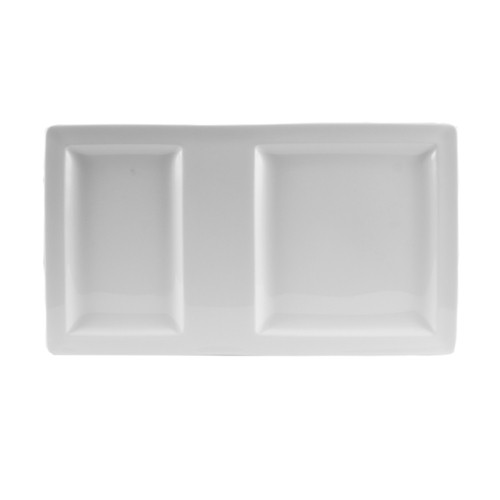 RAK CLRP37IN2 Classic Gourmet Two-Compartment Tray, 14"x8" (Case of 6)