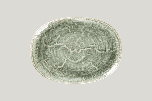 RAK KSOP32SG Krush Oval Platter, 12.6"L x 9.25"W, Sage (Case of 6)