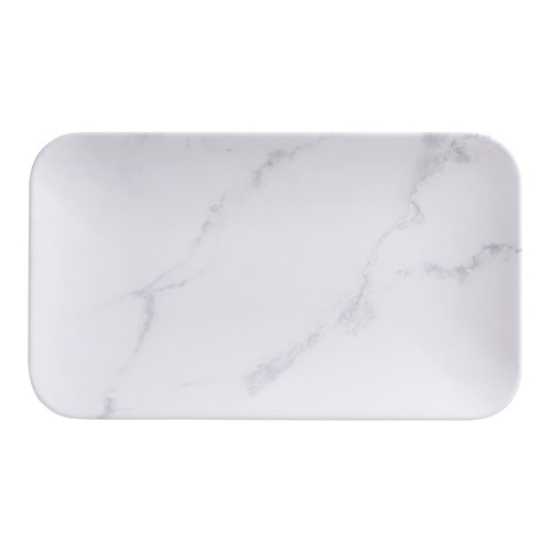 American Metalcraft MCP12MA Rectangular Platter, 12"L x 7"W, Marble White